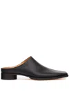 Mm6 Maison Margiela Mm6 By Maison Margiela Black Leather Slippers In Black