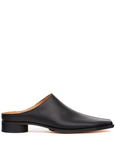 MM6 MAISON MARGIELA SQUARE-TOE LEATHER SLIPPERS
