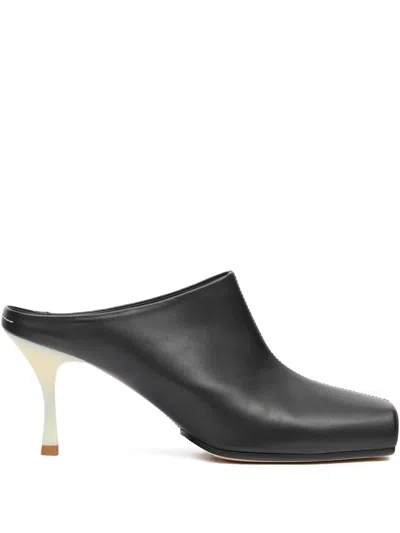 Mm6 Maison Margiela Square-toe Mules In Black