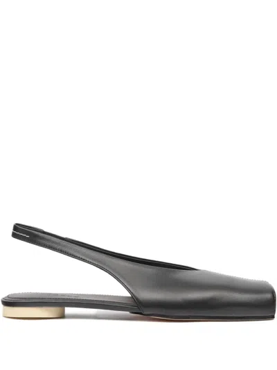 Mm6 Maison Margiela Ballerina Shoes Flat Sole Square Toe In Black
