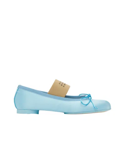 Mm6 Maison Margiela Square-toed Ballet Shoes In Blue