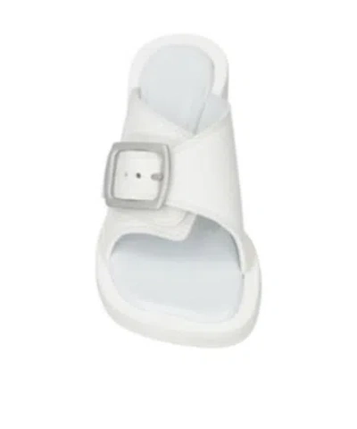 Mm6 Maison Margiela Square-toe Block-heel Mule Slides In White