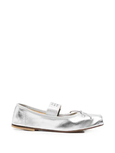 Mm6 Maison Margiela Kids' Square-toe Bow-detail Ballet Flats In Animal Print