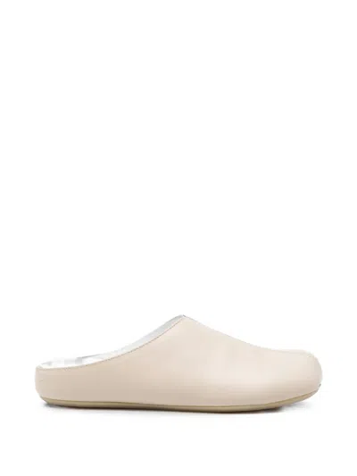 Mm6 Maison Margiela Kids' Square-toe Mules In Neutral