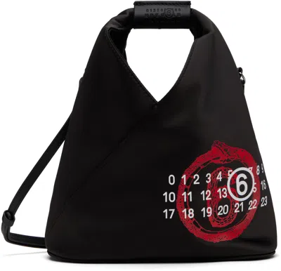 Mm6 Maison Margiela Ssense Exclusive Black 'year Of The Snake' Triangle Crossbody Bag In T8013 Black