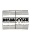 Mm6 Maison Margiela 4 Ring Modular Stacked Numeric Silver Ring Set In Silver