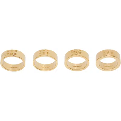 Mm6 Maison Margiela Stacked Numeric Ring Set In Red