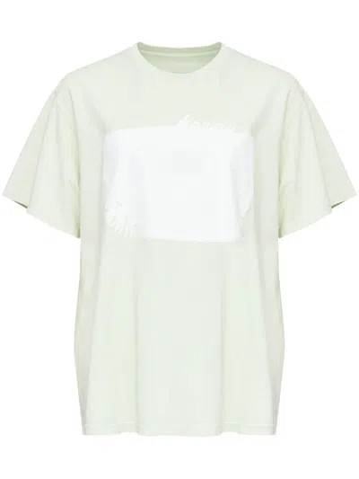 Mm6 Maison Margiela T-shirt Mit Stempelmotiv In Grün
