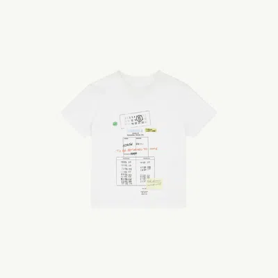 Mm6 Maison Margiela Stretch Cotton T Shirt Short Sleeves Print In White