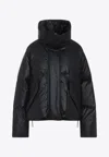 Mm6 Maison Margiela Pleather Puffer Jacket In Black