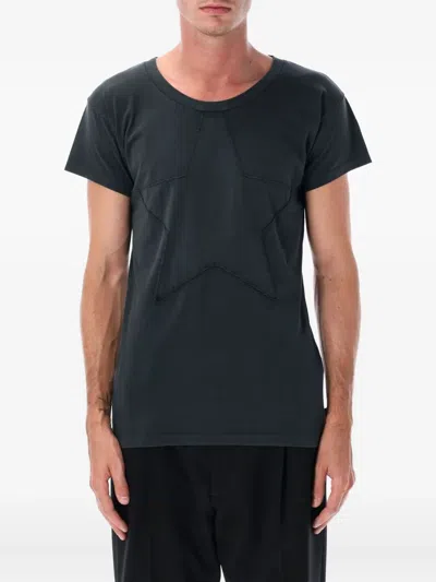 Mm6 Maison Margiela Mm6 By Maison Margiela Star Patch Fitted Cotton T-shirt In Black