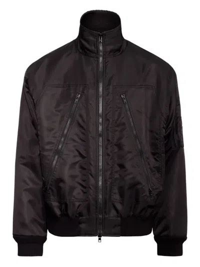 Mm6 Maison Margiela Stitch-detail Bomber Jacket In Black