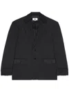 Mm6 Maison Margiela Single-stitch Logo Notched-collar Blazer In Black