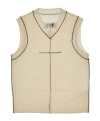 Mm6 Maison Margiela Stitch-detail Wool-knit Vest Top In Nude