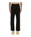 Mm6 Maison Margiela Black Jeans With Multi-pocket Design And Silver Rivets In Black