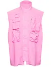 Mm6 Maison Margiela Weste Mit Logostickerei In Rosa