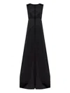 Mm6 Maison Margiela Long Dress With Shoulder Epaulettes And Splits In Black