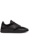 Mm6 Maison Margiela Stitch-logo Leather Sneakers In Black