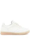 Mm6 Maison Margiela Stitch-logo Leather Sneakers In White