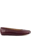 Mm6 Maison Margiela Burgundy Stitch-out Leather Ballet Flats In Red