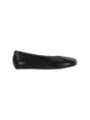 Mm6 Maison Margiela Mm6 By Maison Margiela Square Toe Ballerina Flats With Logo Stitching In Black