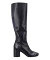 Mm6 Maison Margiela Leather Block Heel Knee-high Boots