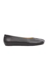 Mm6 Maison Margiela Mm6 By Maison Margiela Square Toe Ballerina Flats With Logo Stitching In Black