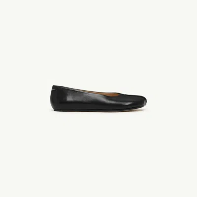 Mm6 Maison Margiela Mm6 By Maison Margiela Black Leather Ballet Flats
