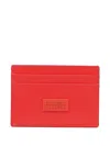 Mm6 Maison Margiela Orange Numeric Leather Card Holder In Red