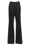 Mm6 Maison Margiela Mm6 By Maison Margiela Flared Black Wool Blend Pants With Contrast Stitching