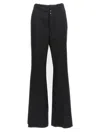 Mm6 Maison Margiela Mm6 By Maison Margiela Flared Black Wool Blend Pants With Contrast Stitching In Black