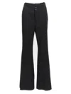 Mm6 Maison Margiela Mm6 By Maison Margiela Flared Black Wool Blend Pants With Contrast Stitching In Black
