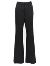 Mm6 Maison Margiela Mm6 By Maison Margiela Flared Black Wool Blend Pants With Contrast Stitching In Black