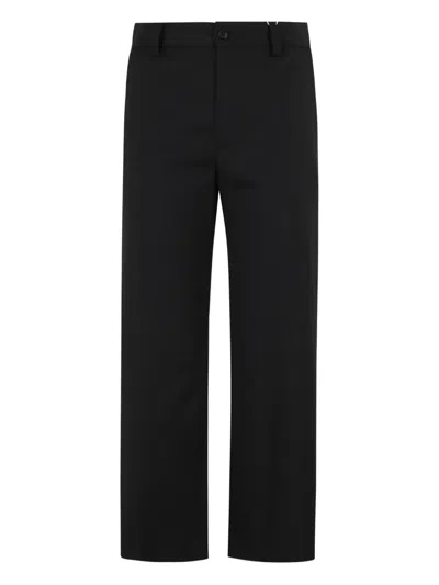 Mm6 Maison Margiela Stitching Straight-leg Trousers In Black