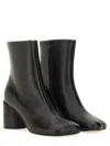 Mm6 Maison Margiela Block Heel Ankle Boots With Round Toe
