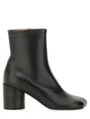 Mm6 Maison Margiela Mm6 By Maison Margiela Anatomical Black Leather Ankle Boots In Black
