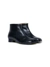 Mm6 Maison Margiela Ankle Leather Boots In Black