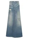 Mm6 Maison Margiela Stonewashed Blue Denim Midi Skirt Skirts Light Blue