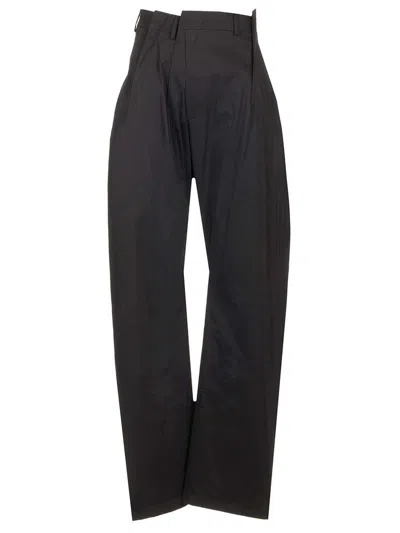 Mm6 Maison Margiela Cotton Gabardine Trousers In Black