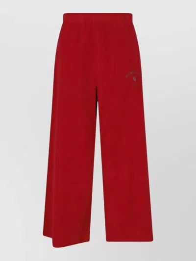 Mm6 Maison Margiela Straight Cut Shorts Side Pockets Design In Red