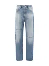 Mm6 Maison Margiela Straight Leg Cotton Jeans In Medium Blue