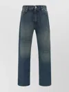 MM6 MAISON MARGIELA STRAIGHT LEG COTTON JEANS WITH EMBOSSED STITCHING