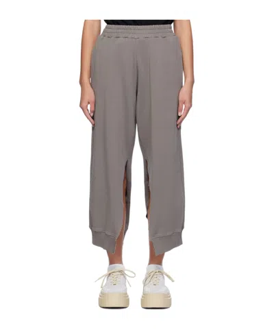 Mm6 Maison Margiela Straight-leg Cotton Track Pants In Gray