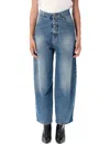 Mm6 Maison Margiela Straight Leg Cropped Jeans In Blue