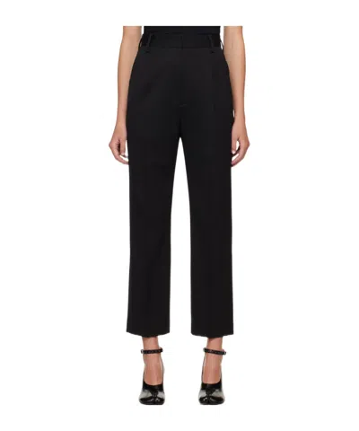 Mm6 Maison Margiela Straight-leg Cropped Trousers In Black
