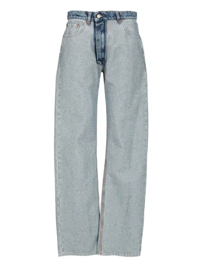 Mm6 Maison Margiela Straight Leg Denim Jeans In Blue
