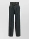 Mm6 Maison Margiela Straight Leg Five-pocket Trousers With Belt Loops In Blue