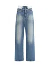 Mm6 Maison Margiela Light Blue Cotton Straight-leg Jeans In Blue