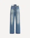 Mm6 Maison Margiela Wide Leg Five Pocket Trousers Waistband In Blue