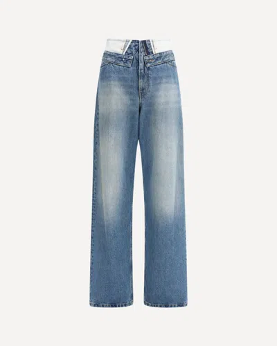 Mm6 Maison Margiela Jeans With Turned-down Waist Effect In Blue